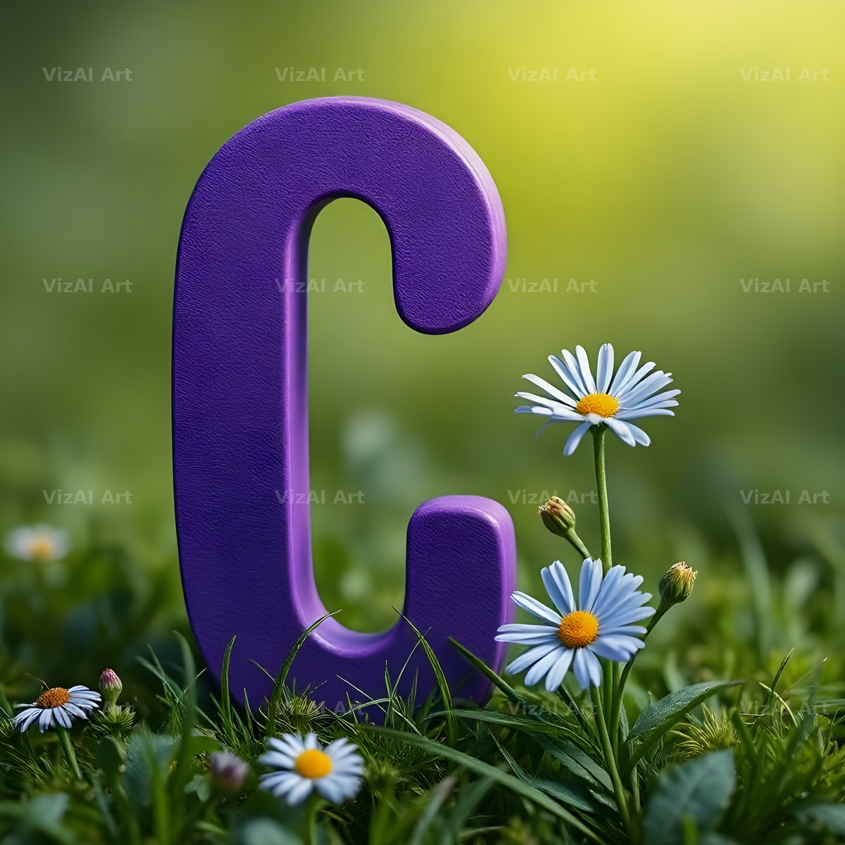 Wild Meadow Daisy alphabet letter C