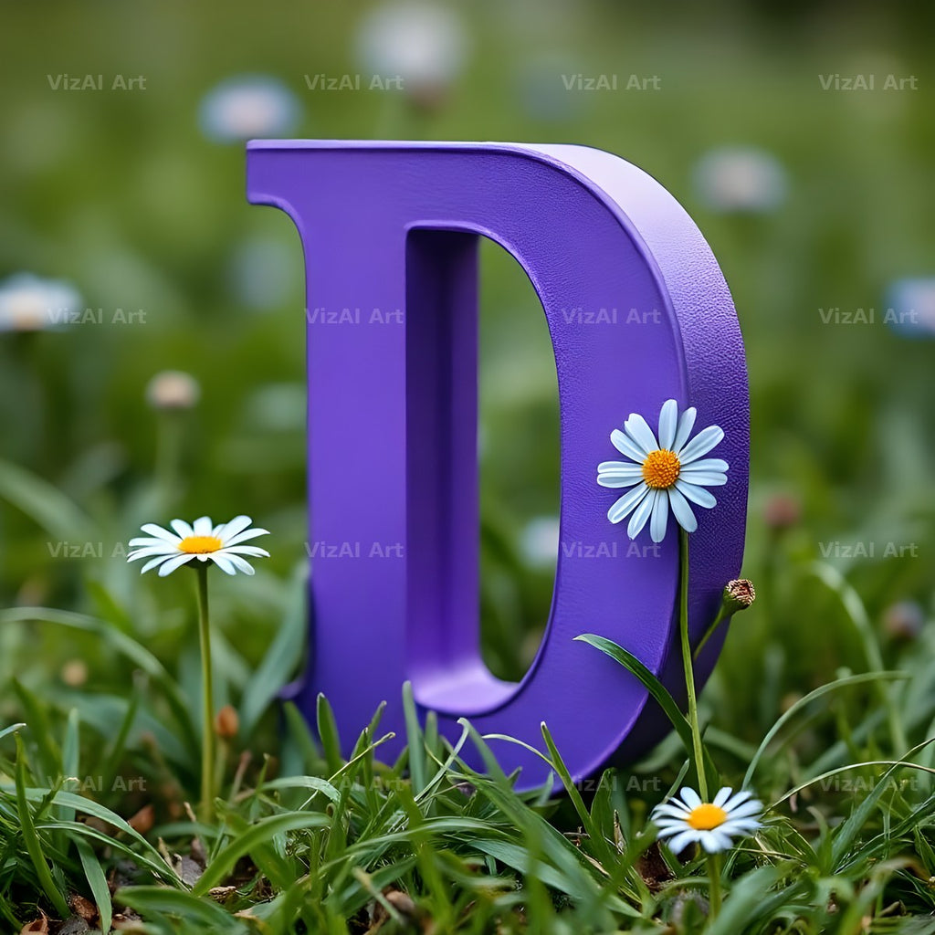 Wild Meadow Daisy alphabet letter D