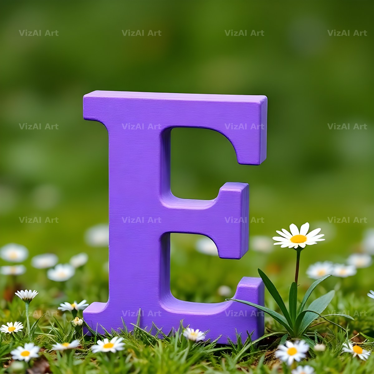 Wild Meadow Daisy alphabet letter E