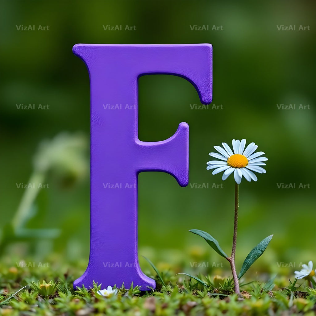Wild Meadow Daisy alphabet letter F