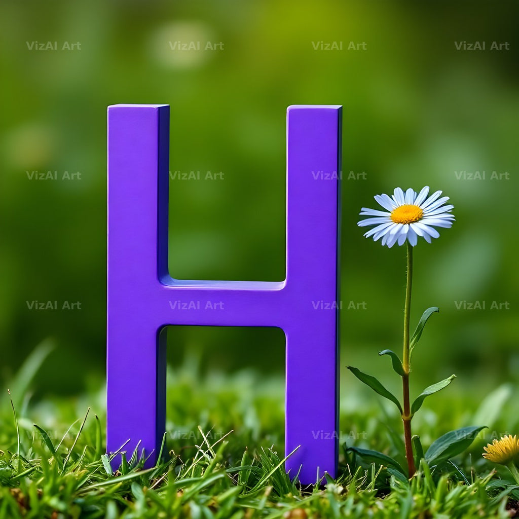 Wild Meadow Daisy alphabet letter H
