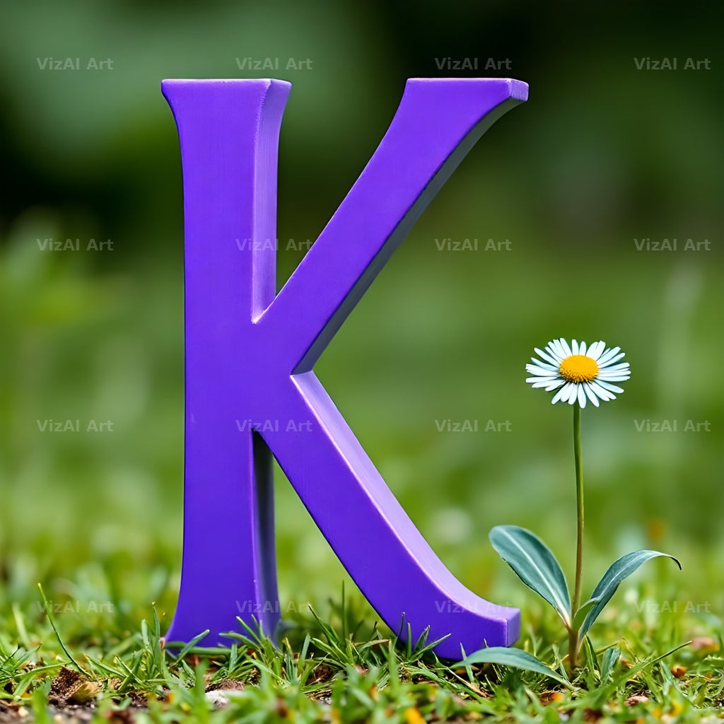 Wild Meadow Daisy alphabet letter K