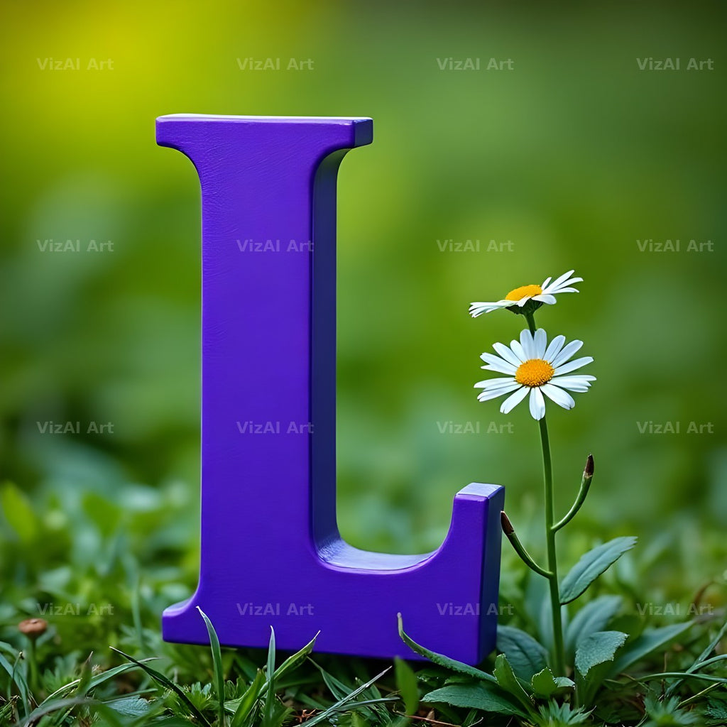 Wild Meadow Daisy alphabet letter L