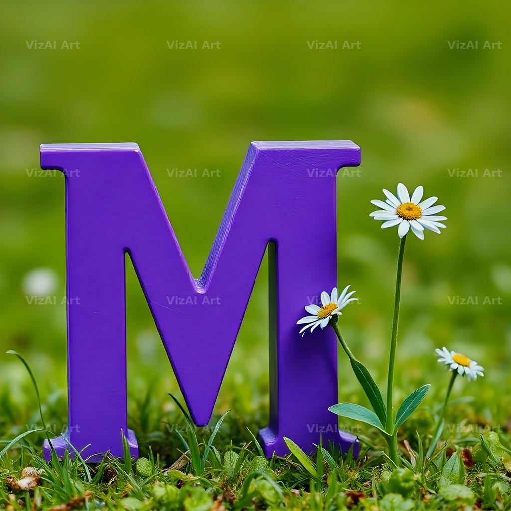Wild Meadow Daisy alphabet letter M