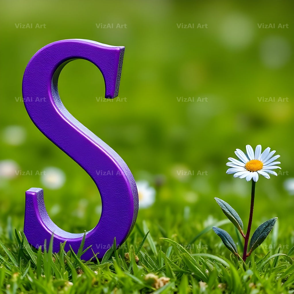 Wild Meadow Daisy alphabet letter S