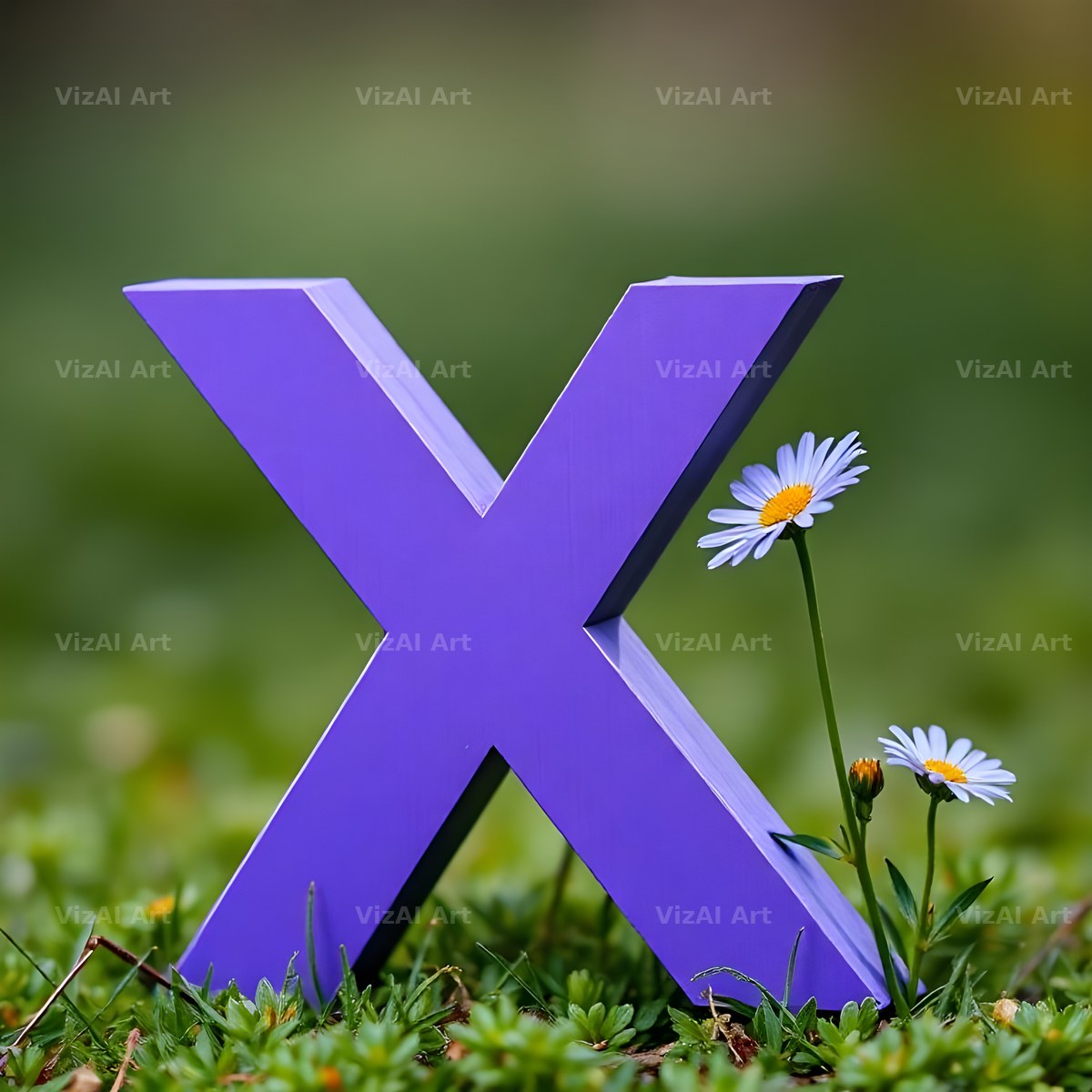 Wild Meadow Daisy alphabet letter X