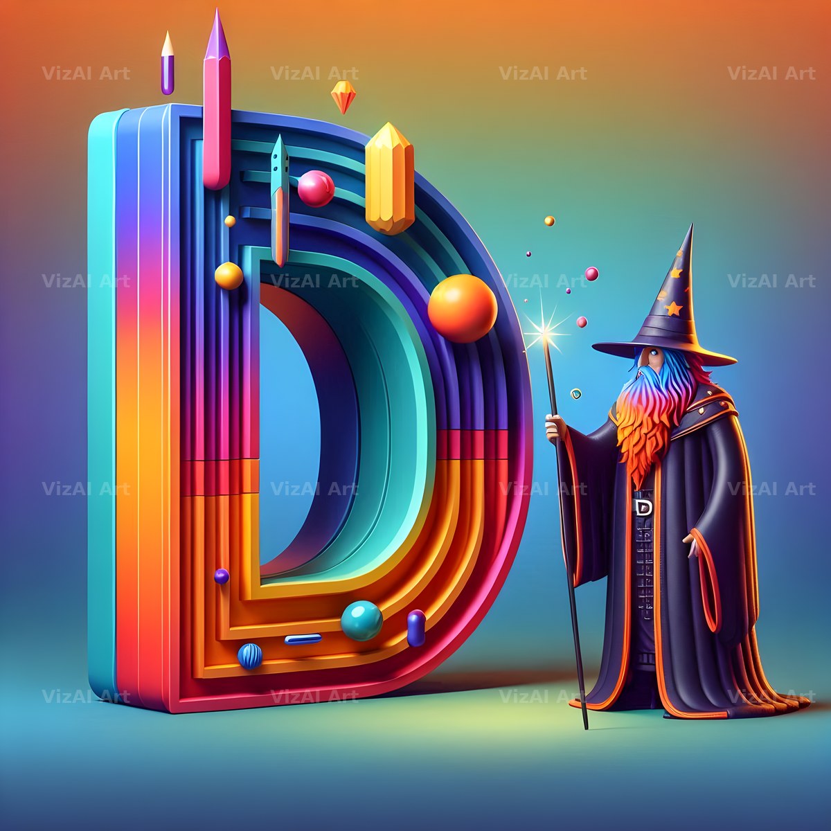 Wizard Spell Night alphabet letter D