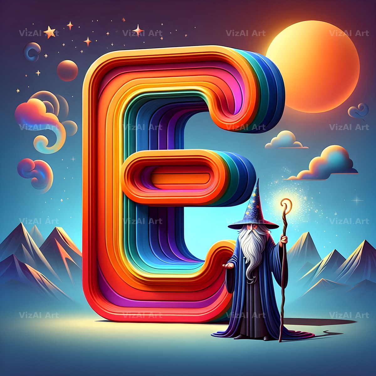 Wizard Spell Night alphabet letter E