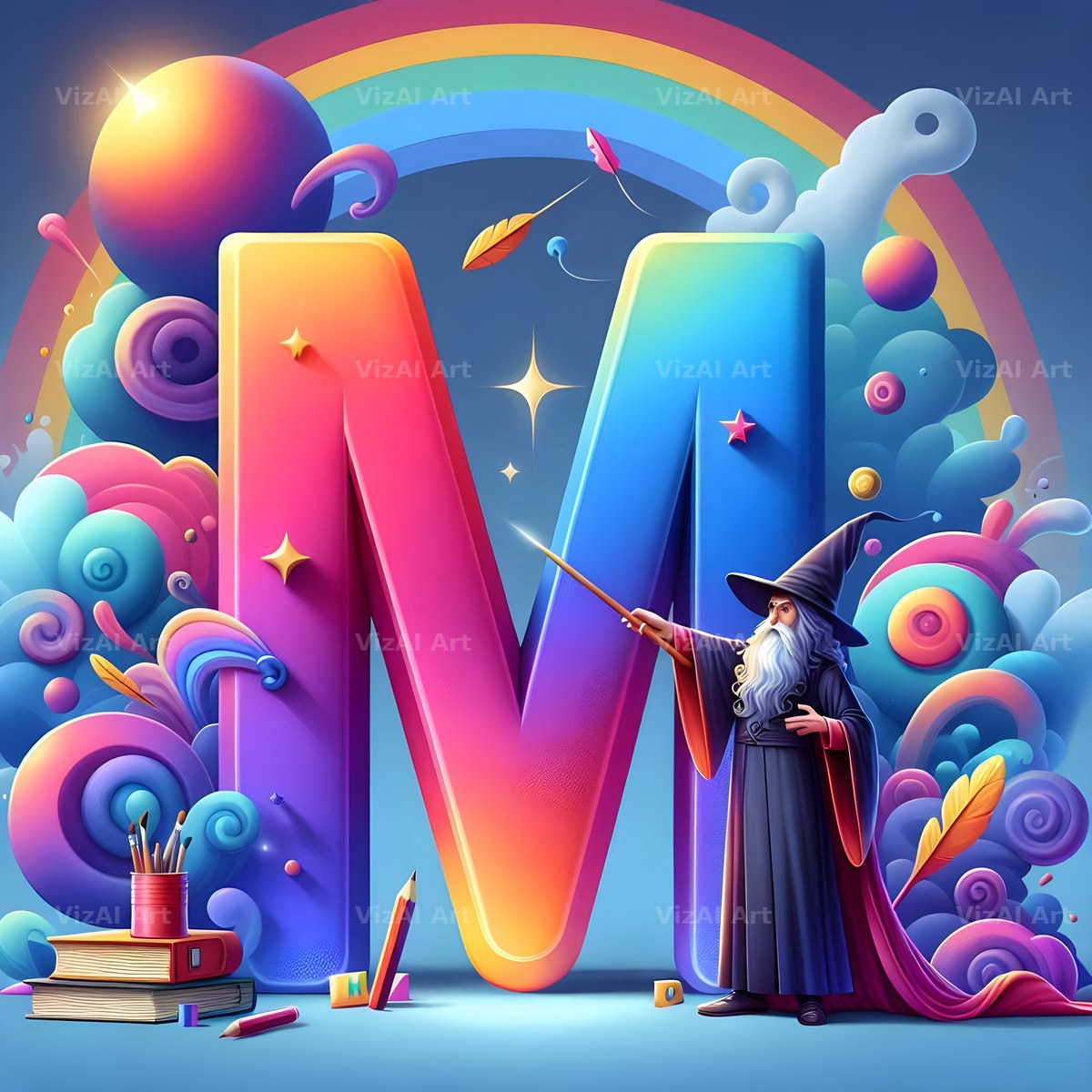 Wizard Spell Night alphabet letter M