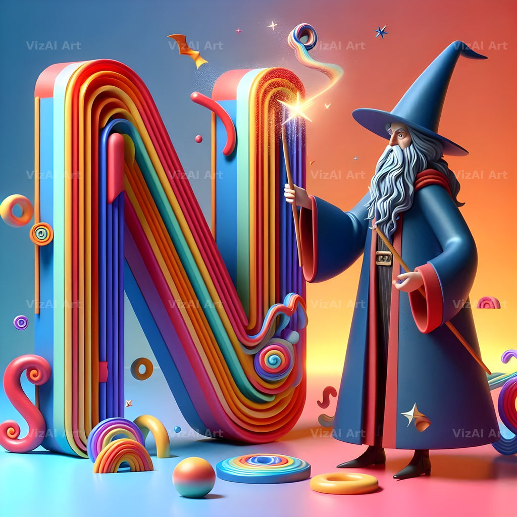 Wizard Spell Night alphabet letter N