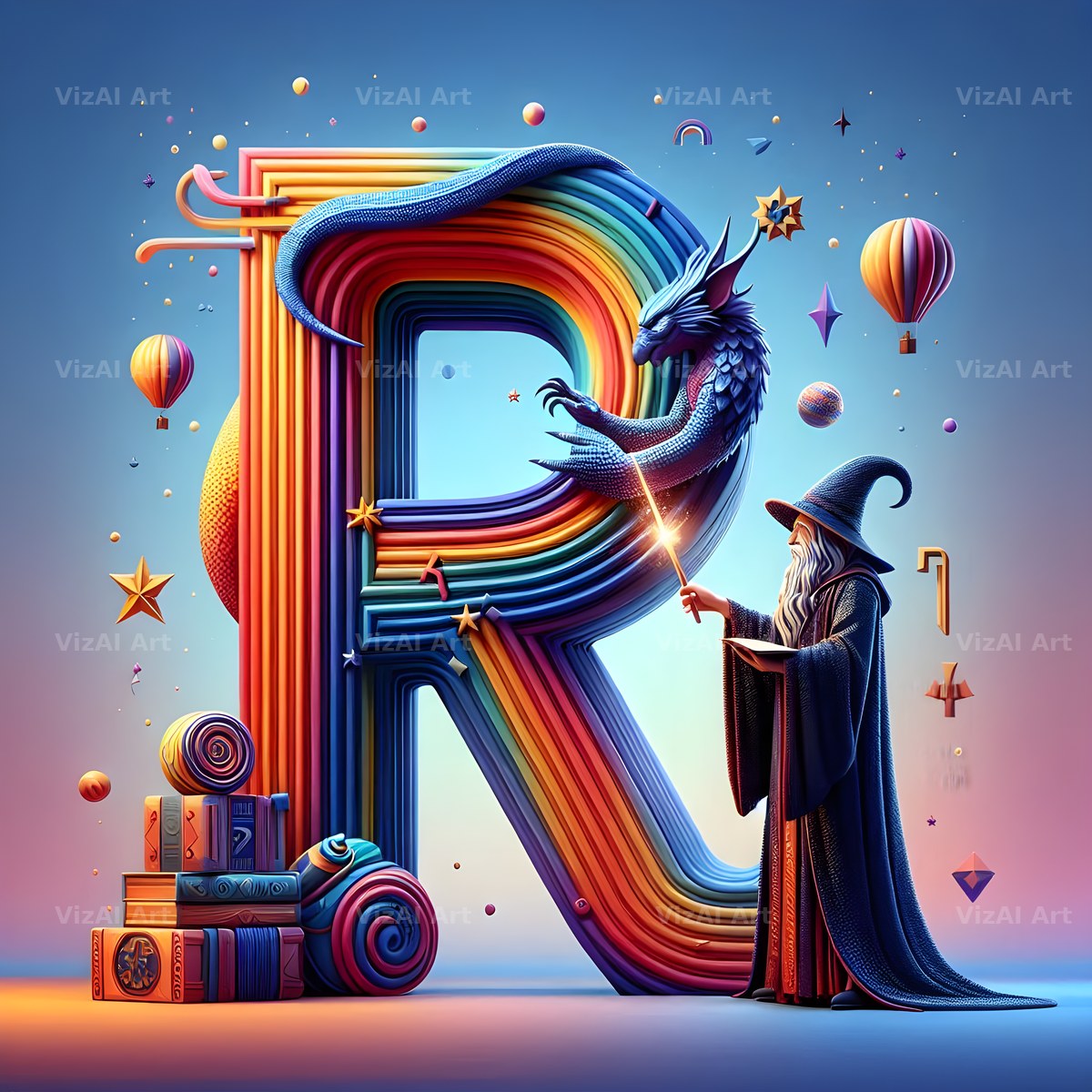 Wizard Spell Night alphabet letter R