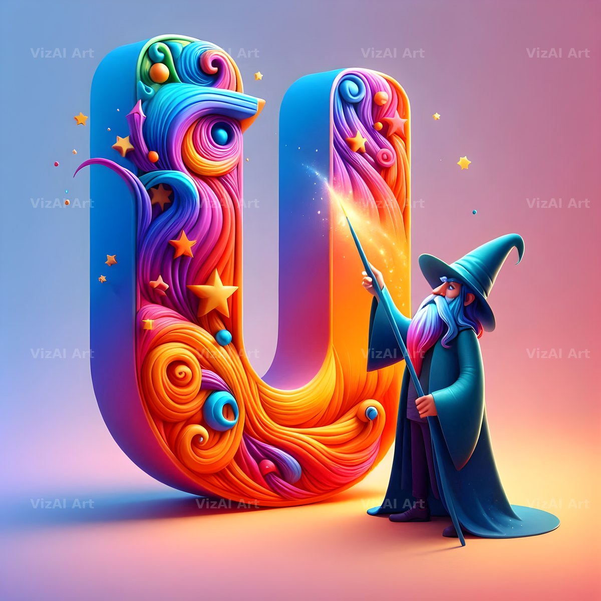 Wizard Spell Night alphabet letter U