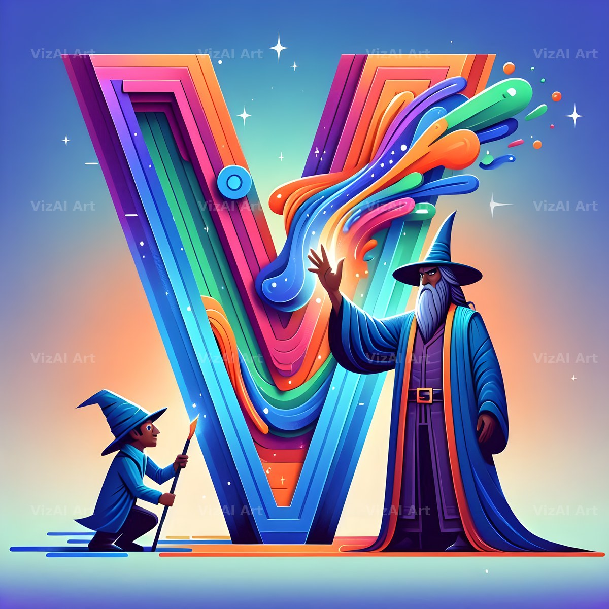 Wizard Spell Night alphabet letter V