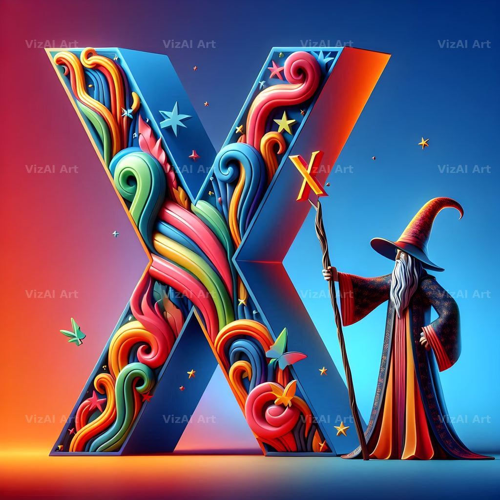 Wizard Spell Night alphabet letter X
