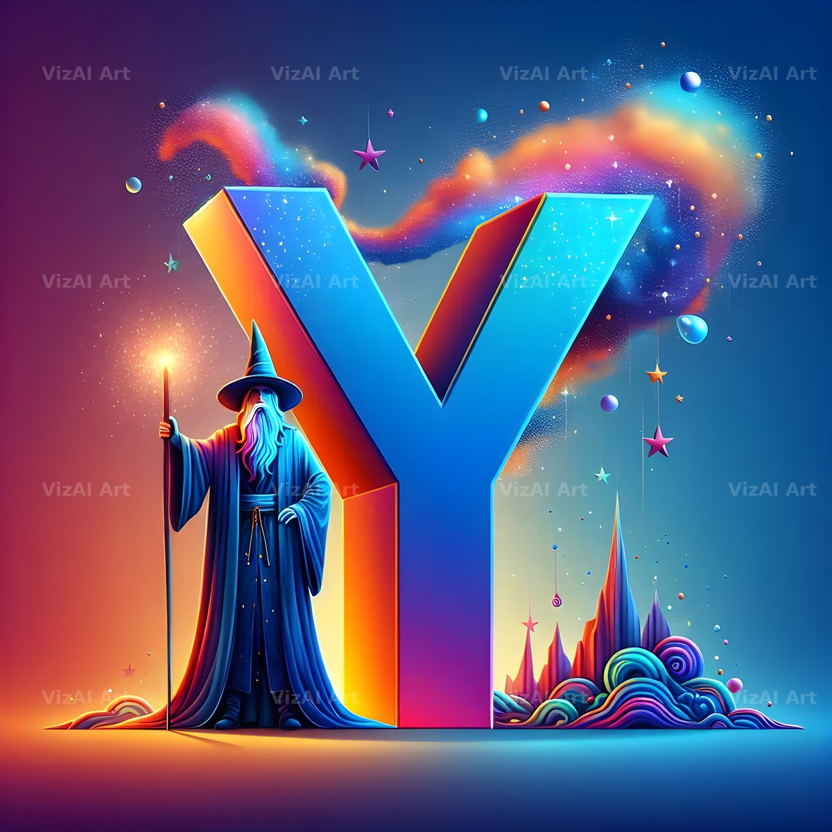 Wizard Spell Night alphabet letter Y