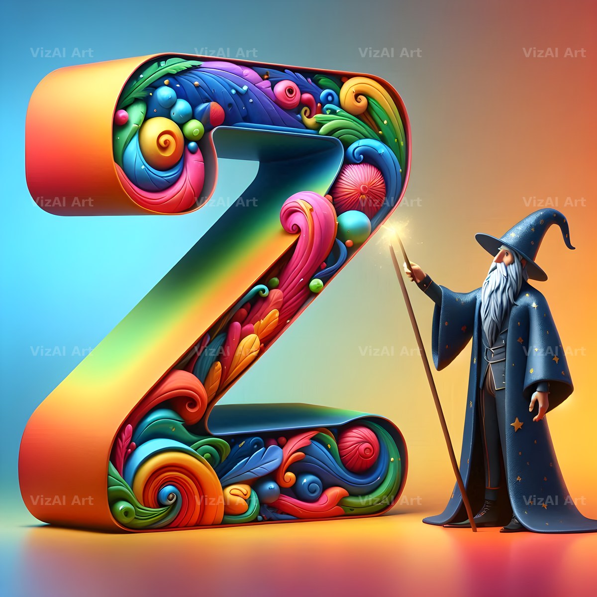 Wizard Spell Night alphabet letter Z