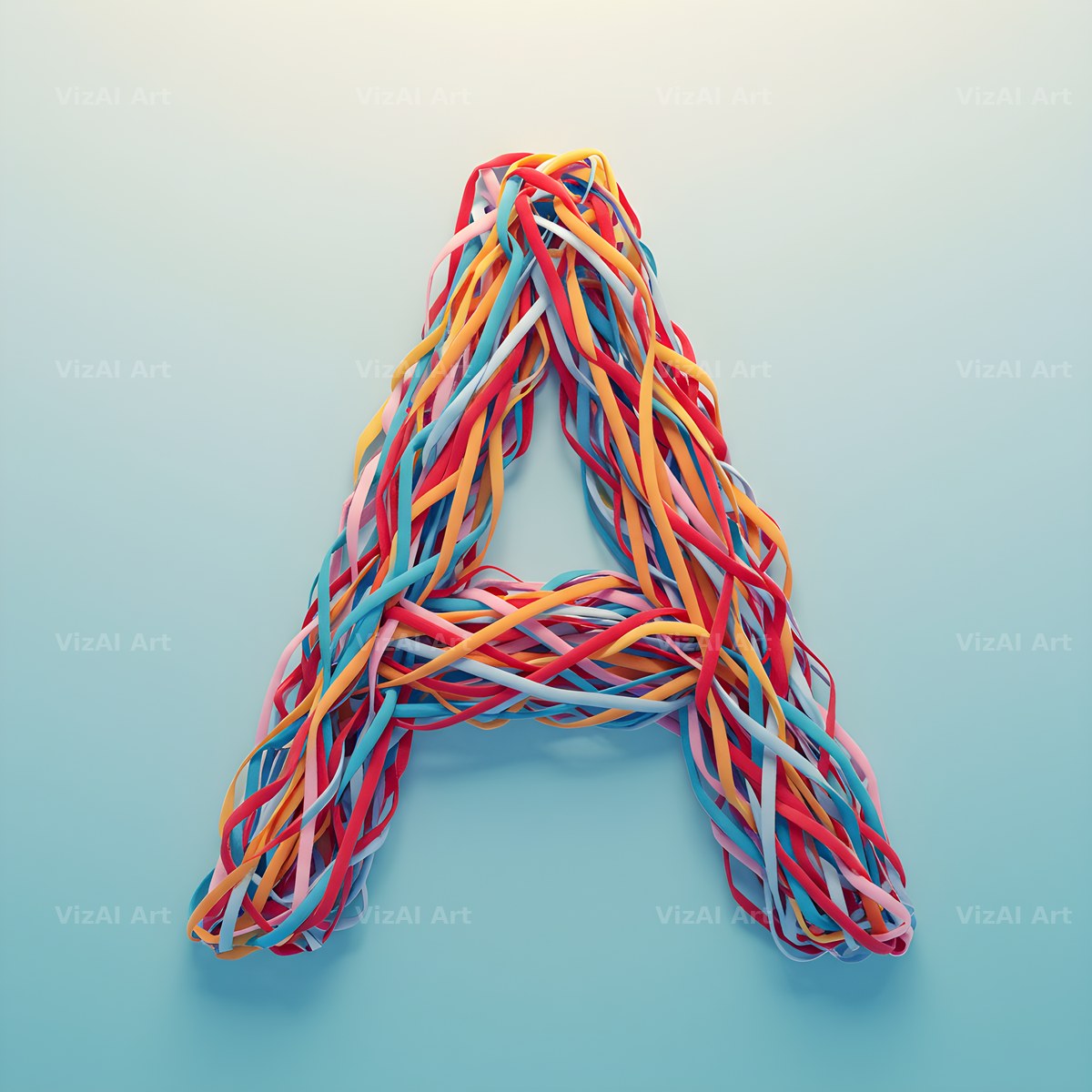 Woven Ribbon Cord alphabet letter A