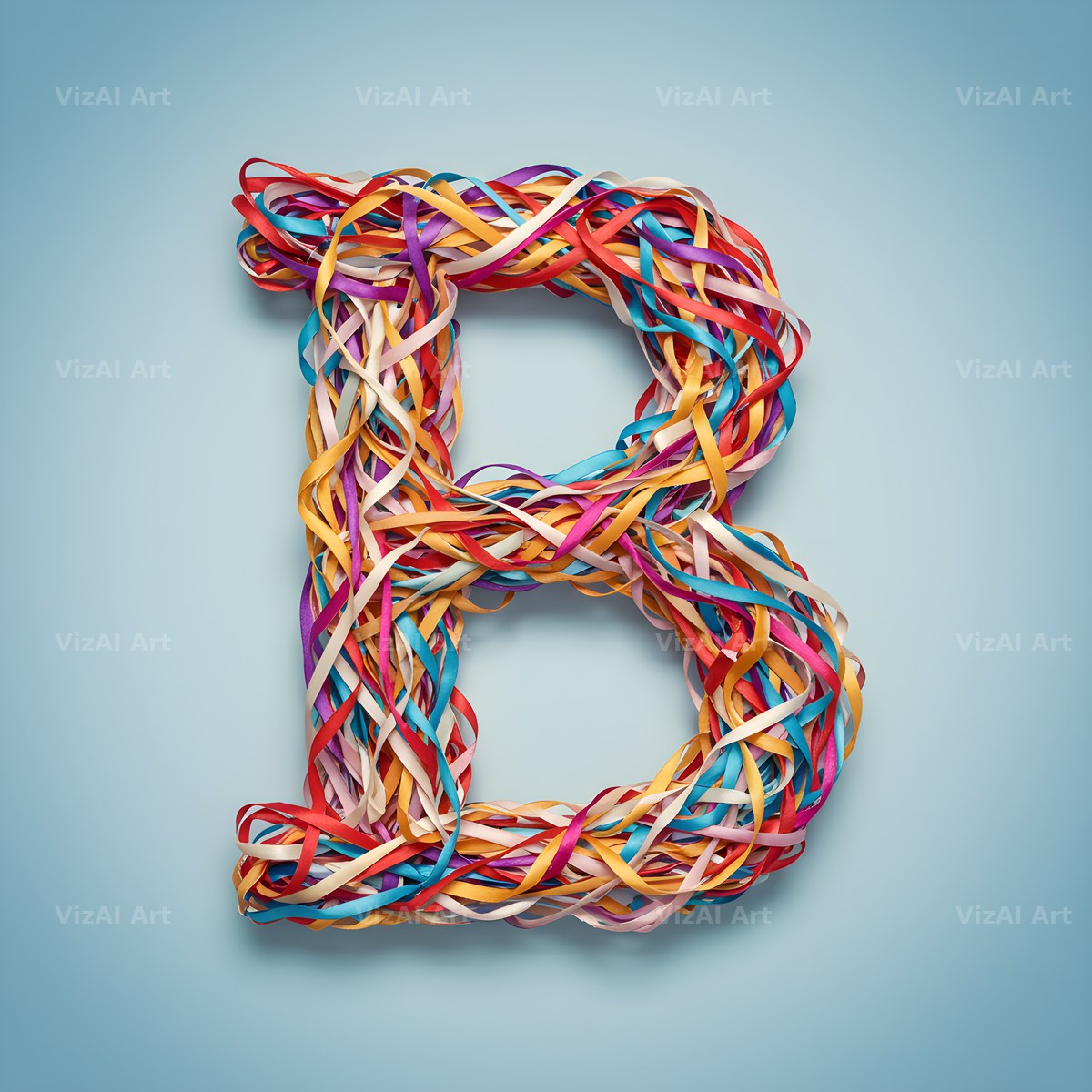 Woven Ribbon Cord alphabet letter B