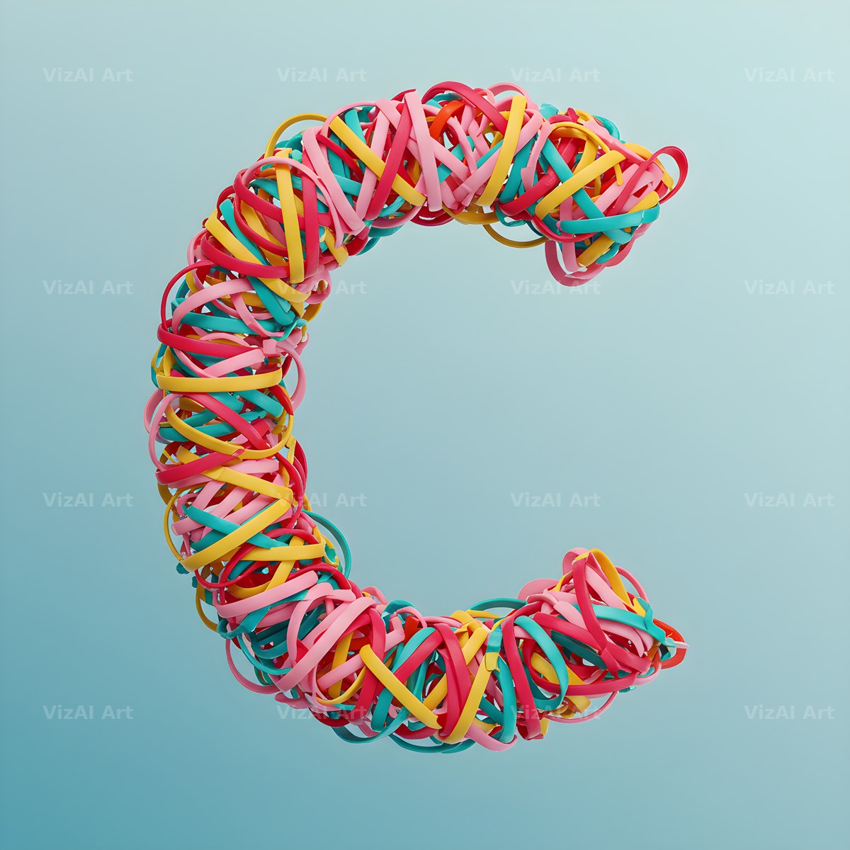 Woven Ribbon Cord alphabet letter C