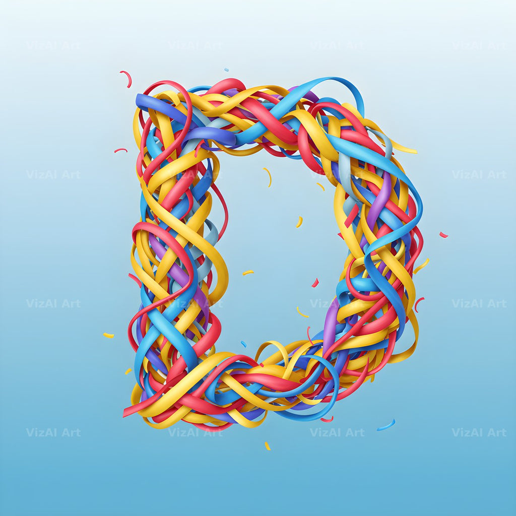 Woven Ribbon Cord alphabet letter D