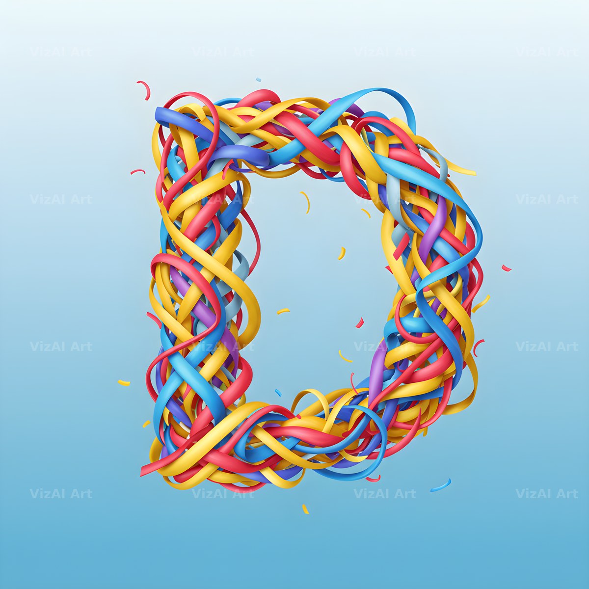 Woven Ribbon Cord alphabet letter D