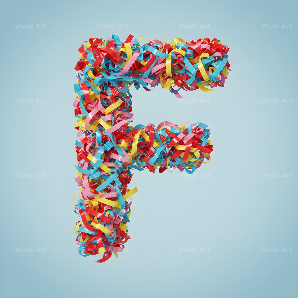 Woven Ribbon Cord alphabet letter F