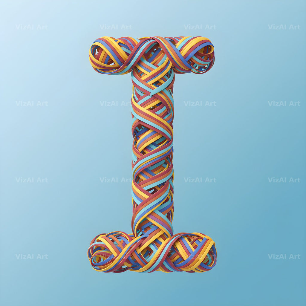 Woven Ribbon Cord alphabet letter I