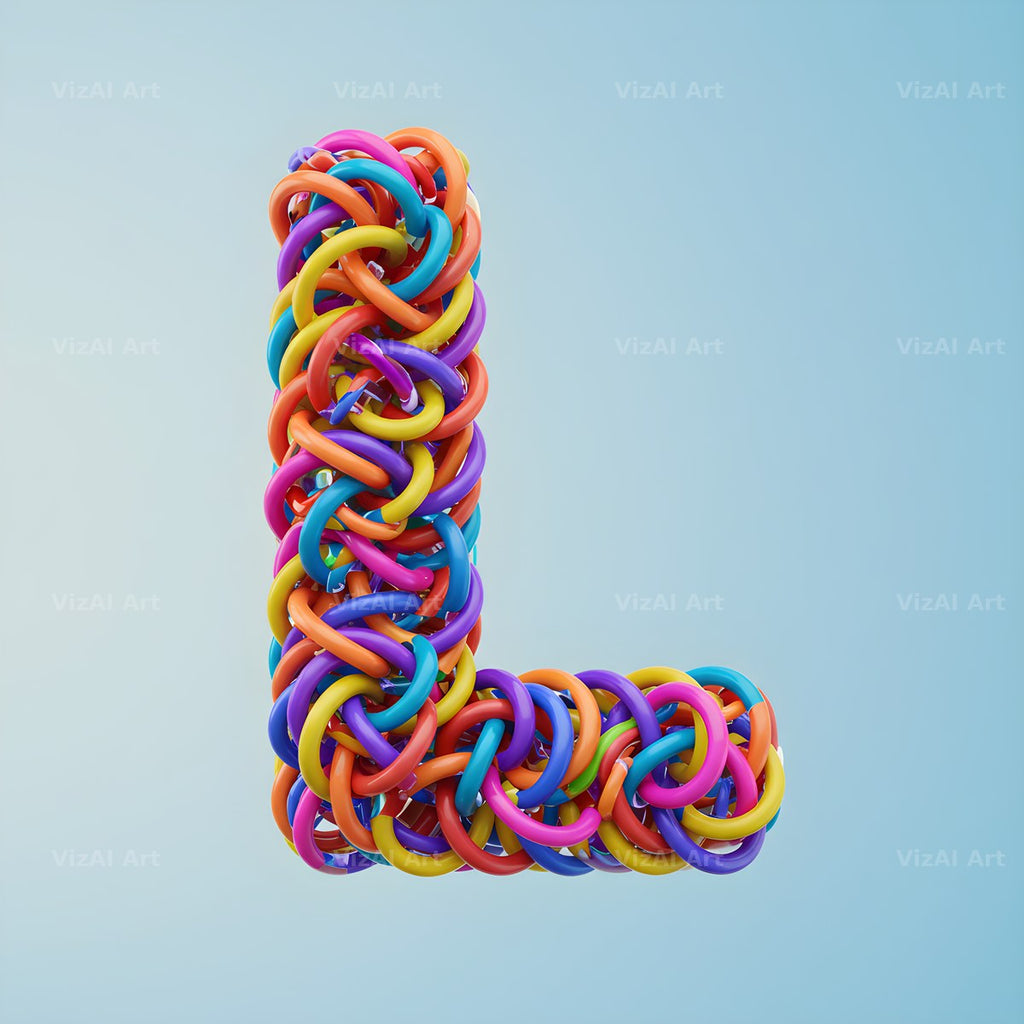 Woven Ribbon Cord alphabet letter L