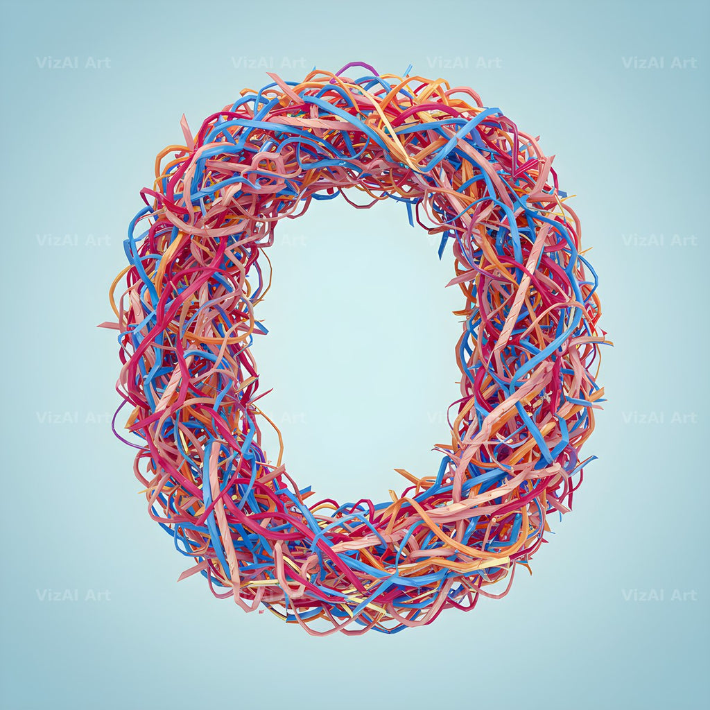 Woven Ribbon Cord alphabet letter O