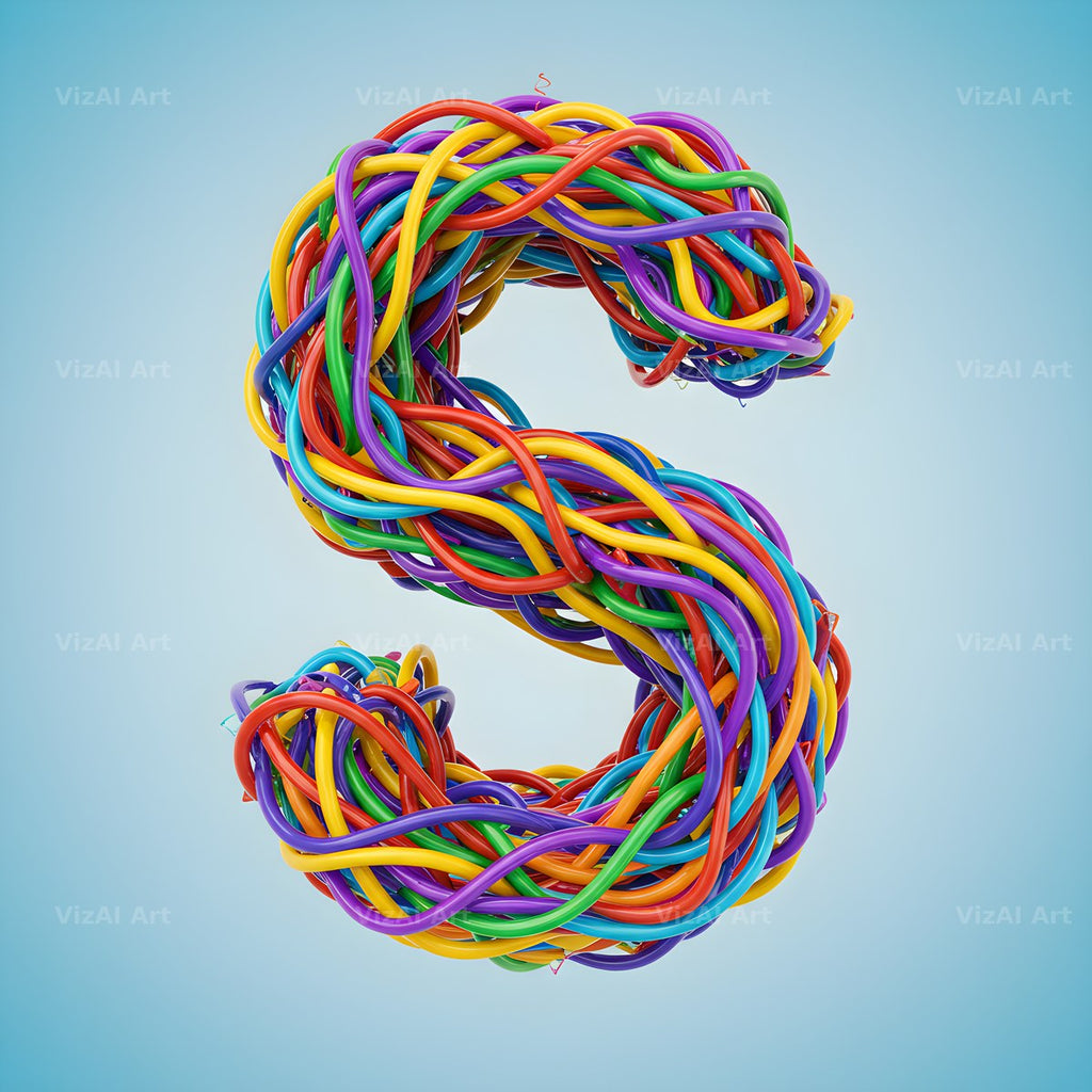 Woven Ribbon Cord alphabet letter S