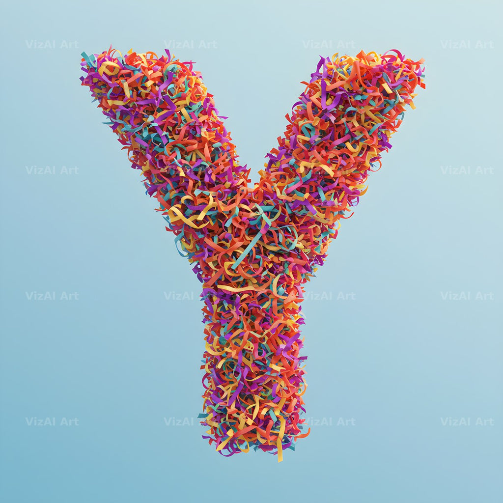 Woven Ribbon Cord alphabet letter Y