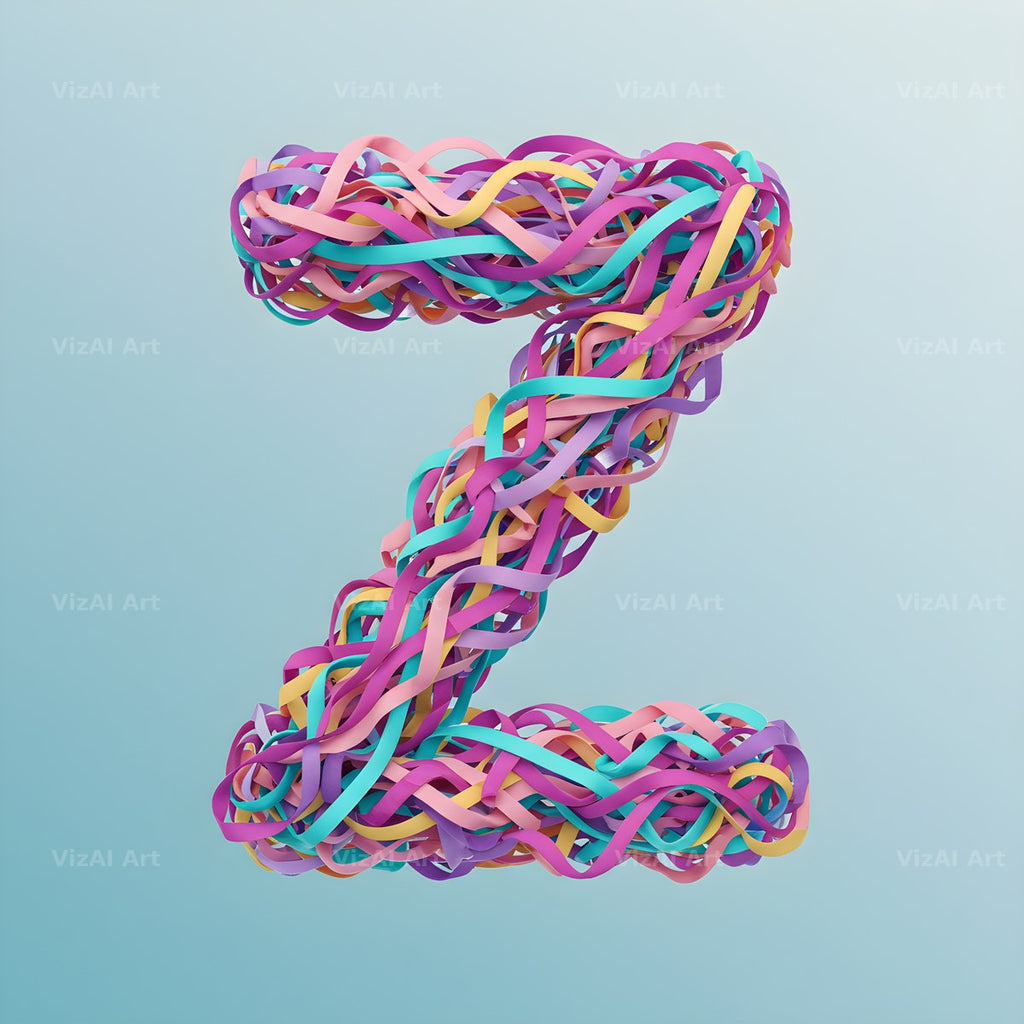 Woven Ribbon Cord alphabet letter Z
