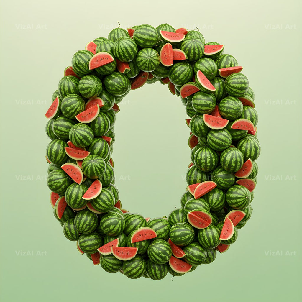 Watermelon Slice Summer alphabet letter O