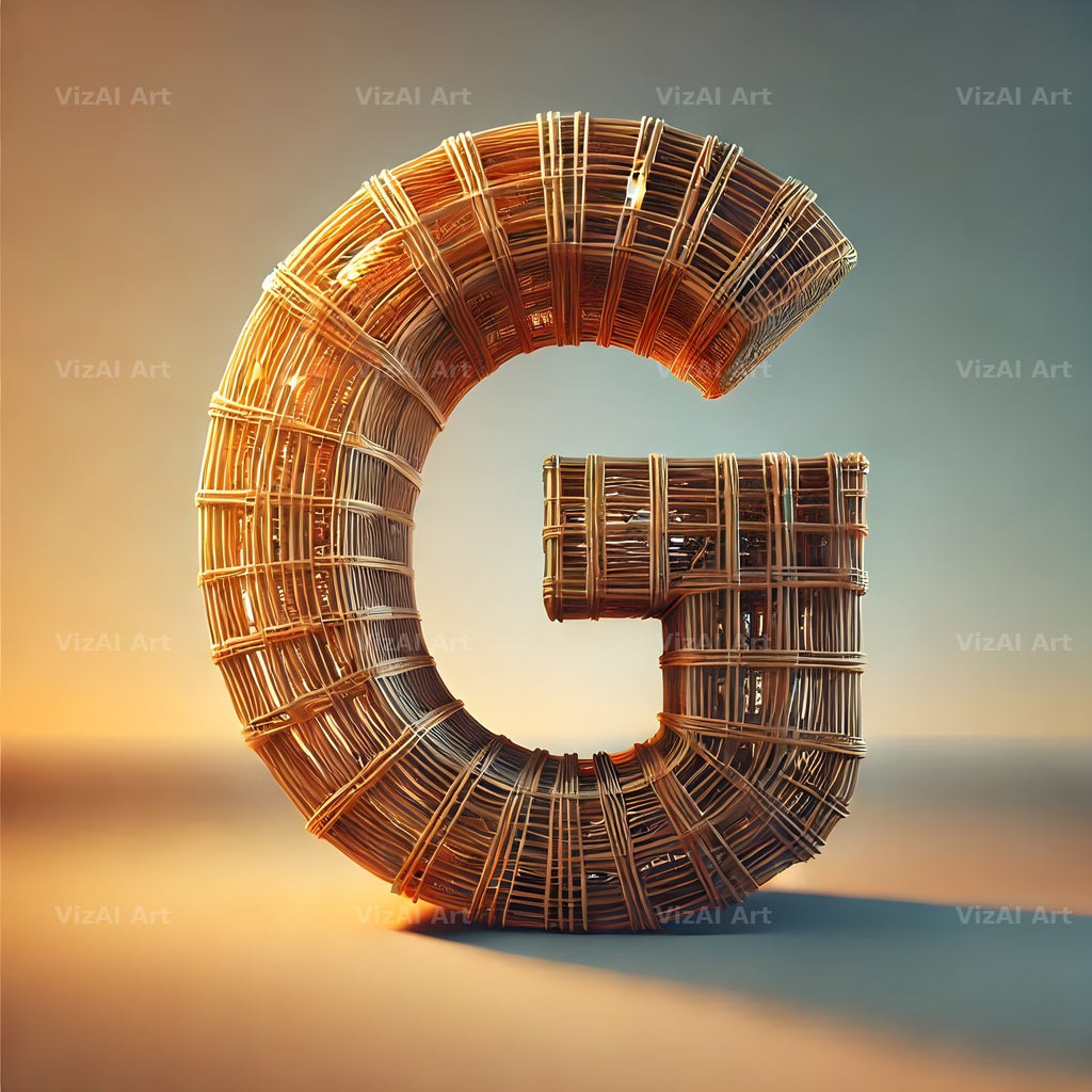 Woven Wicker alphabet letter G