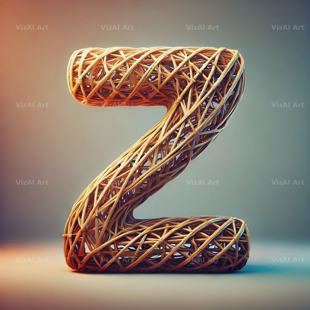 Woven Wicker alphabet letter Z
