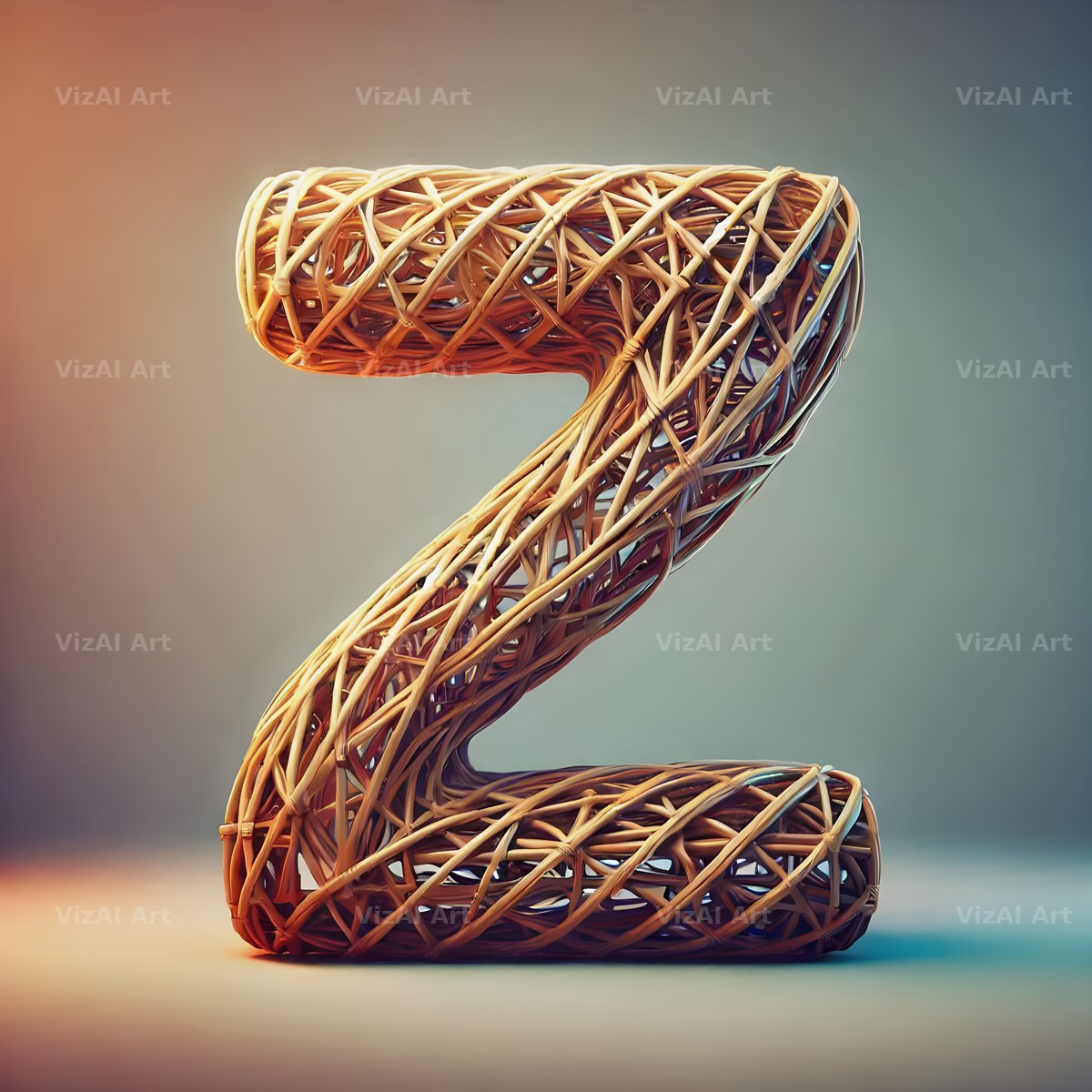 Woven Wicker alphabet letter Z