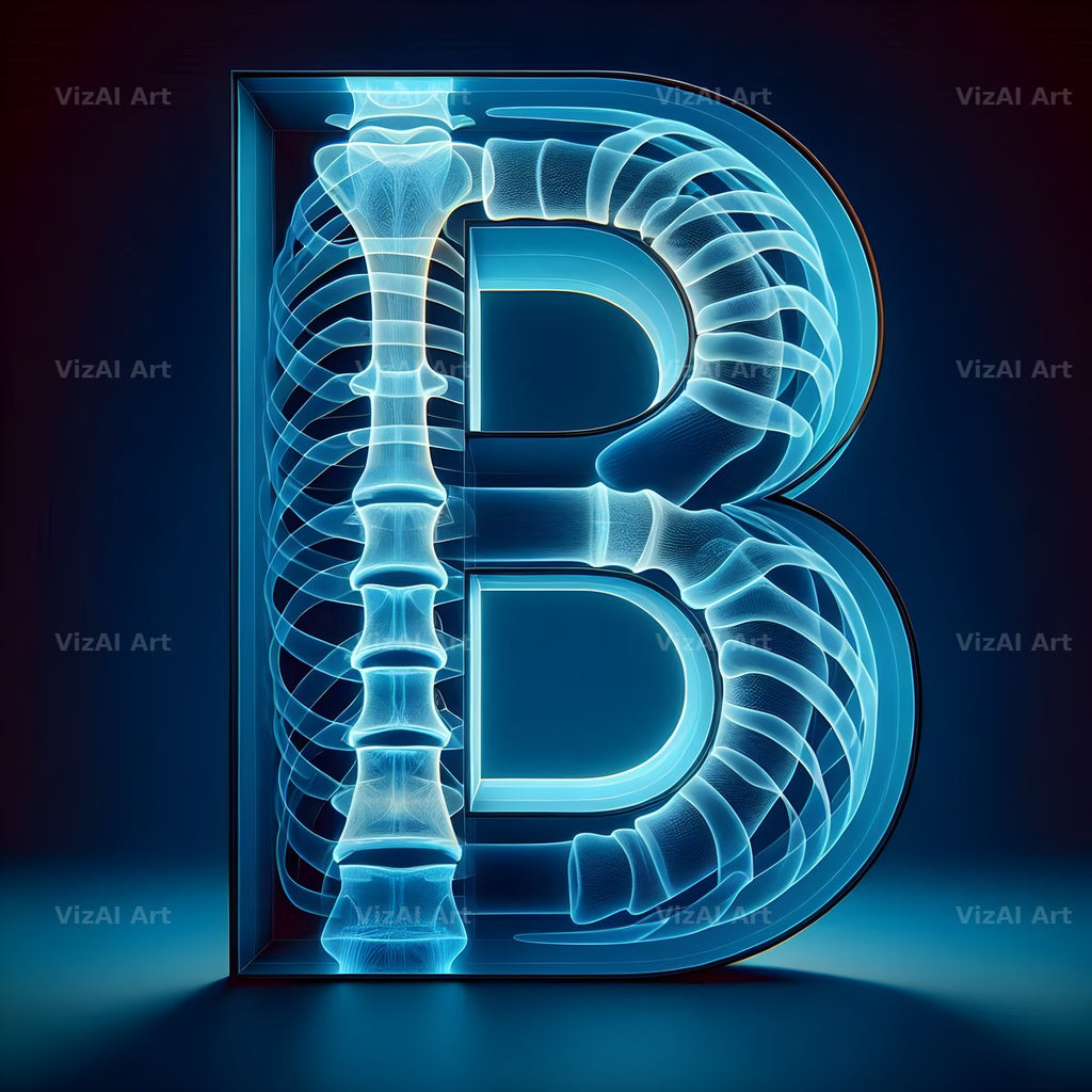 X-Ray Skeleton Scan alphabet letter B