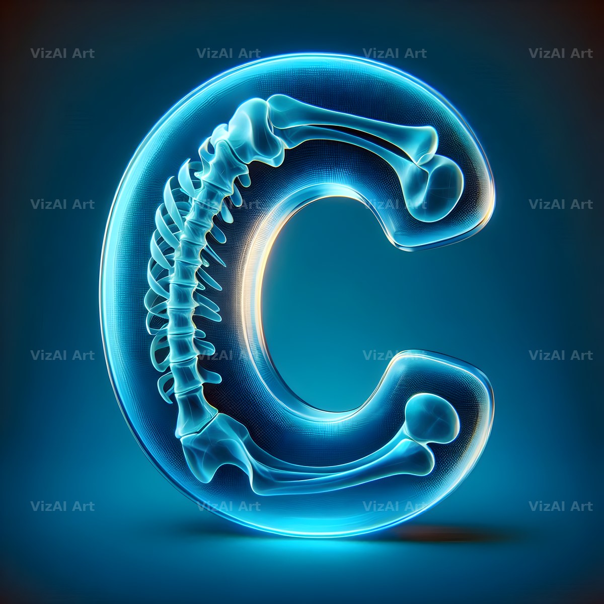 X-Ray Skeleton Scan alphabet letter C
