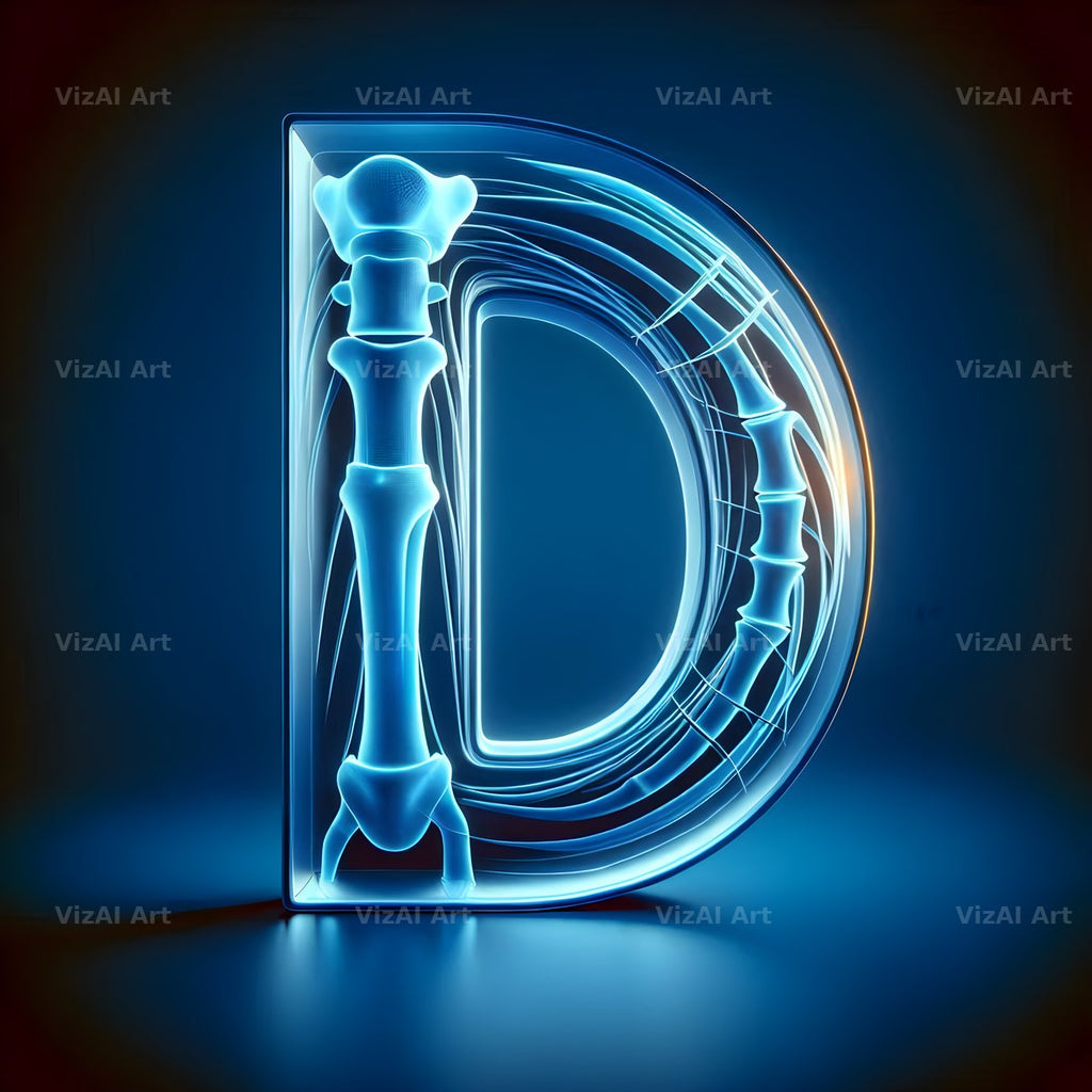 X-Ray Skeleton Scan alphabet letter D