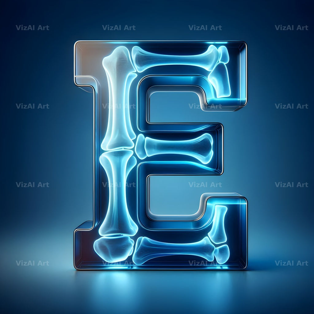 X-Ray Skeleton Scan alphabet letter E