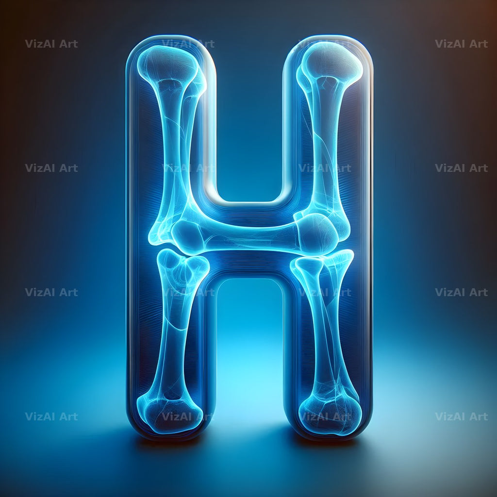X-Ray Skeleton Scan alphabet letter H