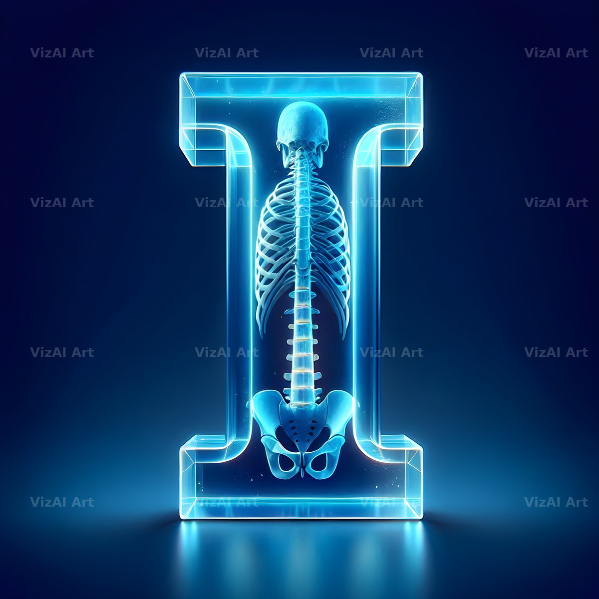 X-Ray Skeleton Scan alphabet letter I