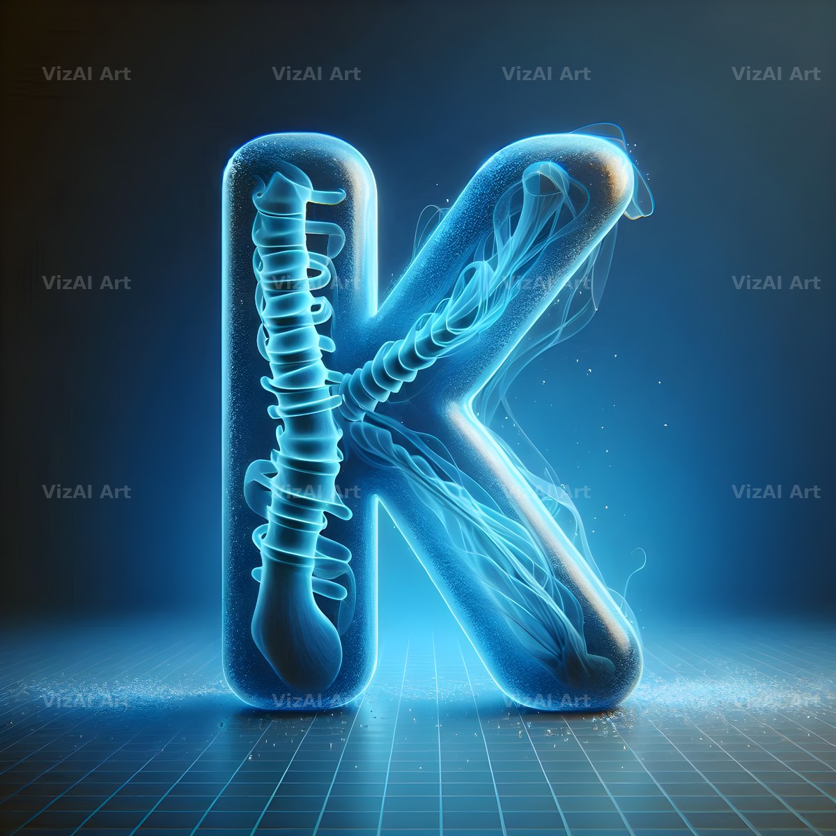 X-Ray Skeleton Scan alphabet letter K
