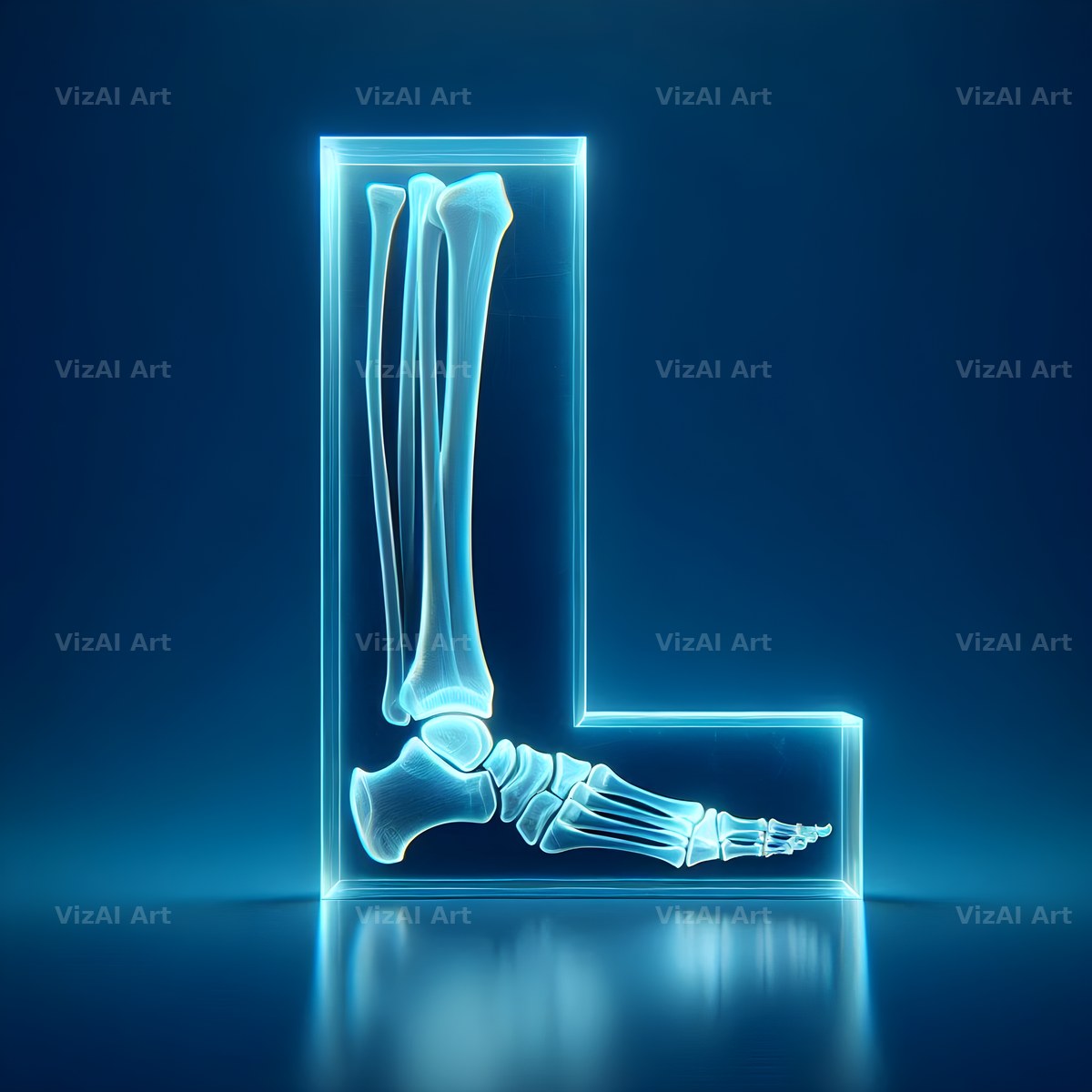 X-Ray Skeleton Scan alphabet letter L