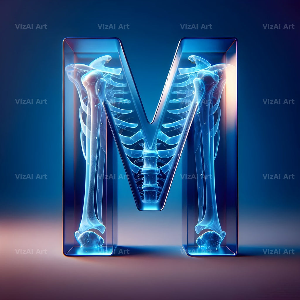 X-Ray Skeleton Scan alphabet letter M