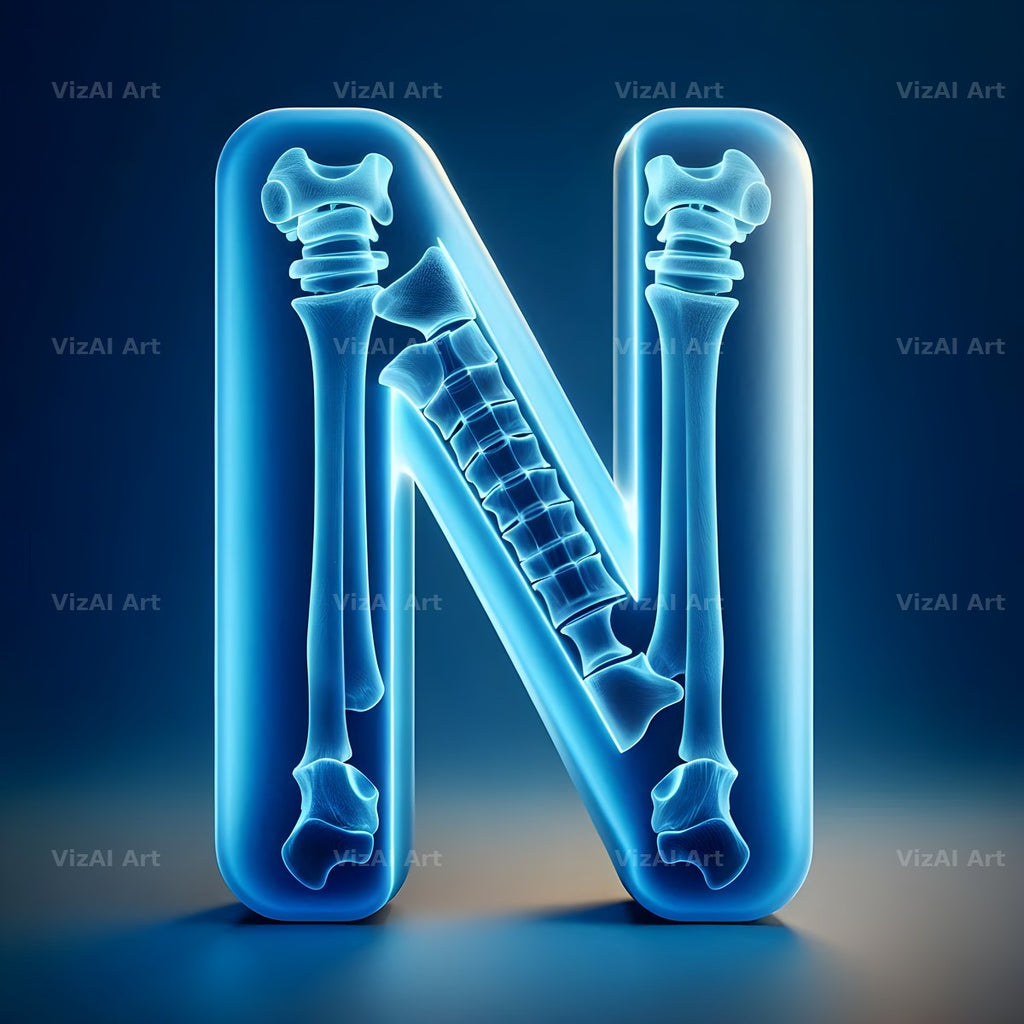 X-Ray Skeleton Scan alphabet letter N