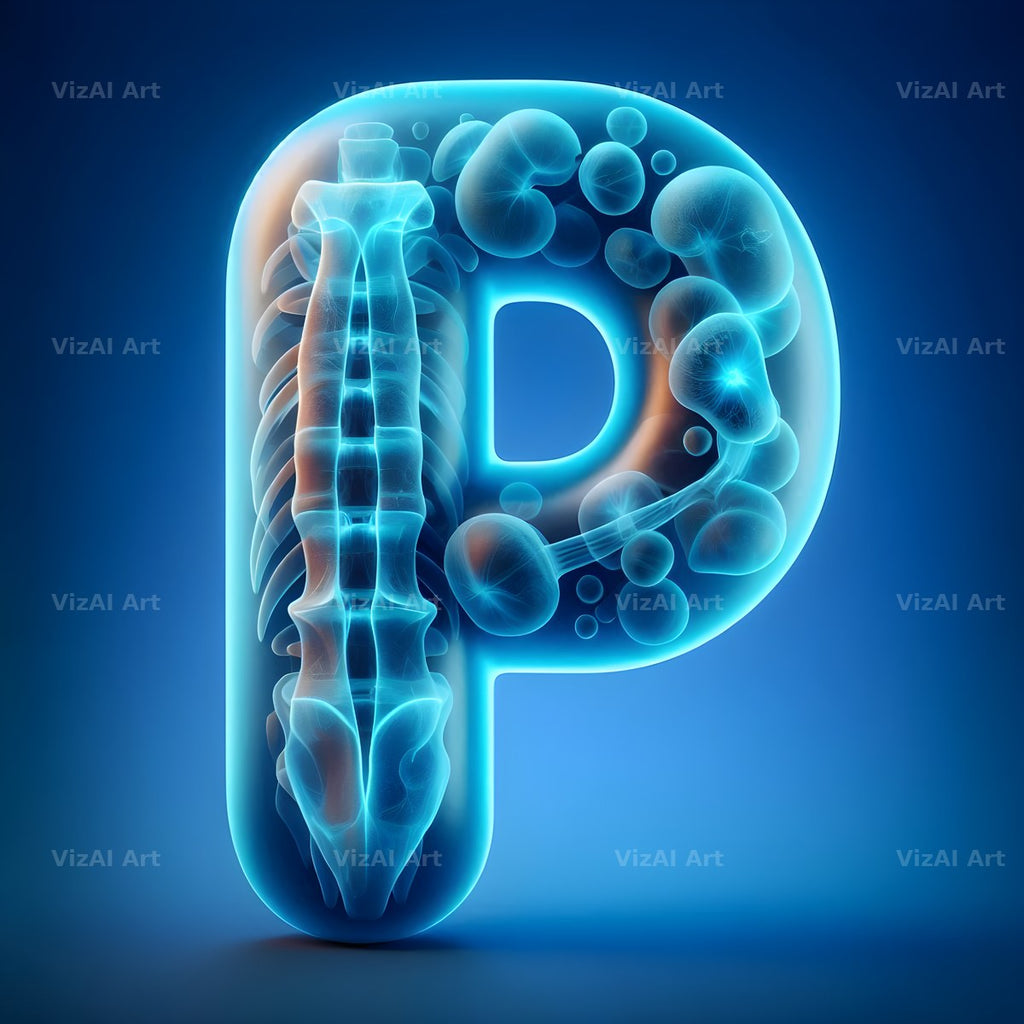 X-Ray Skeleton Scan alphabet letter P