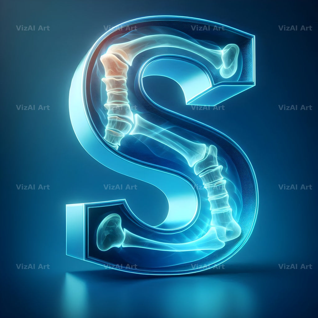 X-Ray Skeleton Scan alphabet letter S