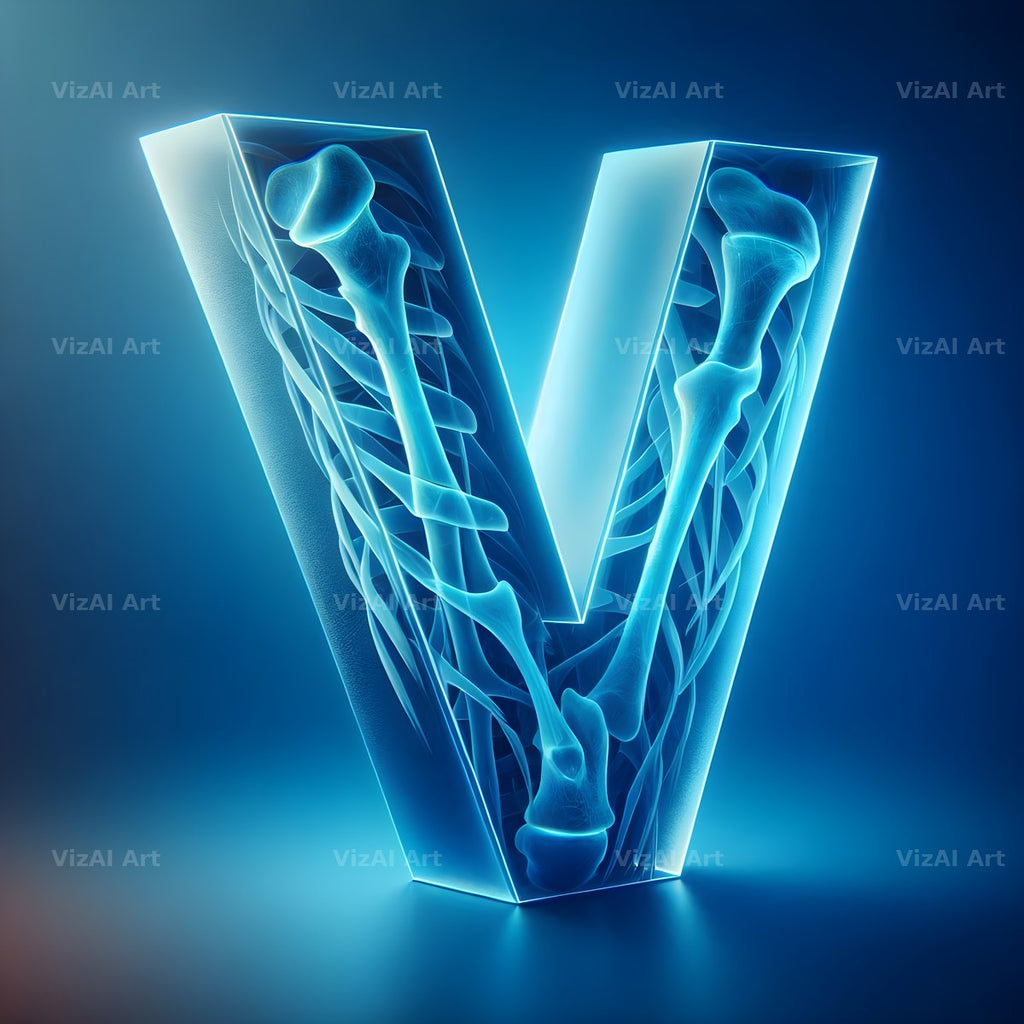 X-Ray Skeleton Scan alphabet letter V