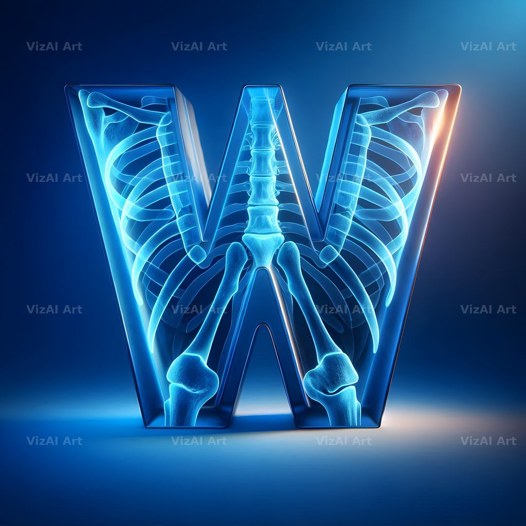 X-Ray Skeleton Scan alphabet letter W